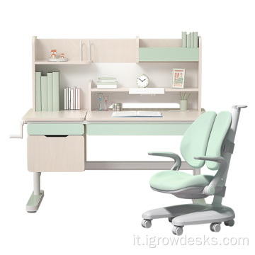 Desk da studio per bambini e set di sedie ergonomiche